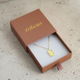 Moon & Saturn Necklace in Gold
