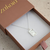 Moon & Saturn Necklace in Silver
