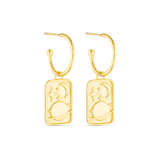 Moon & Saturn Earrings in Gold