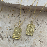 Moon & Saturn Necklace in Gold