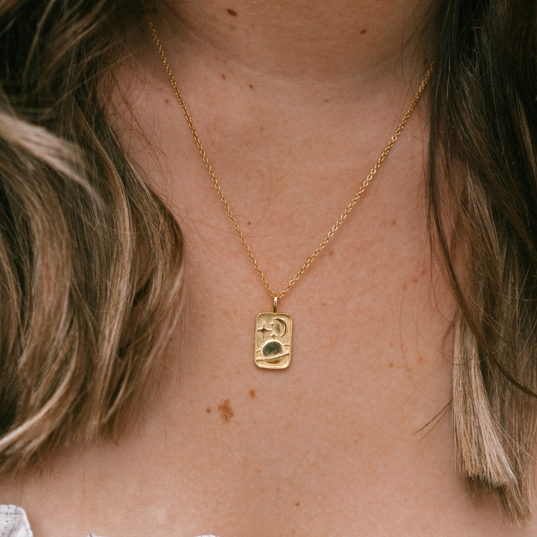 Moon Saturn Necklace in Gold Zakoia