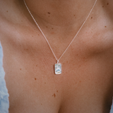 Moon & Saturn Necklace in Silver