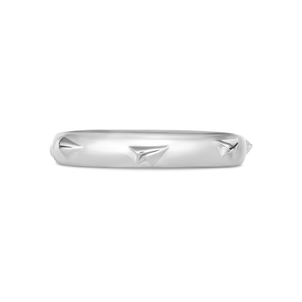 Paper Airplane Ring in Silver