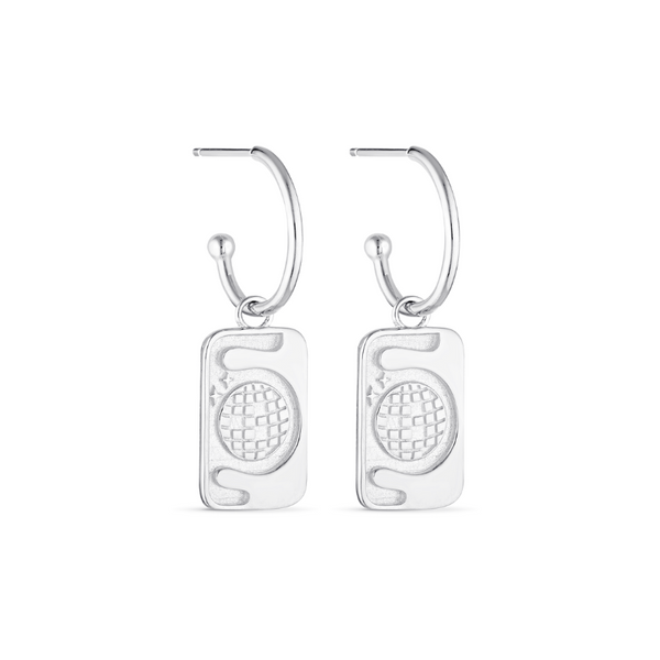 Mirrorball Earrings in Silver