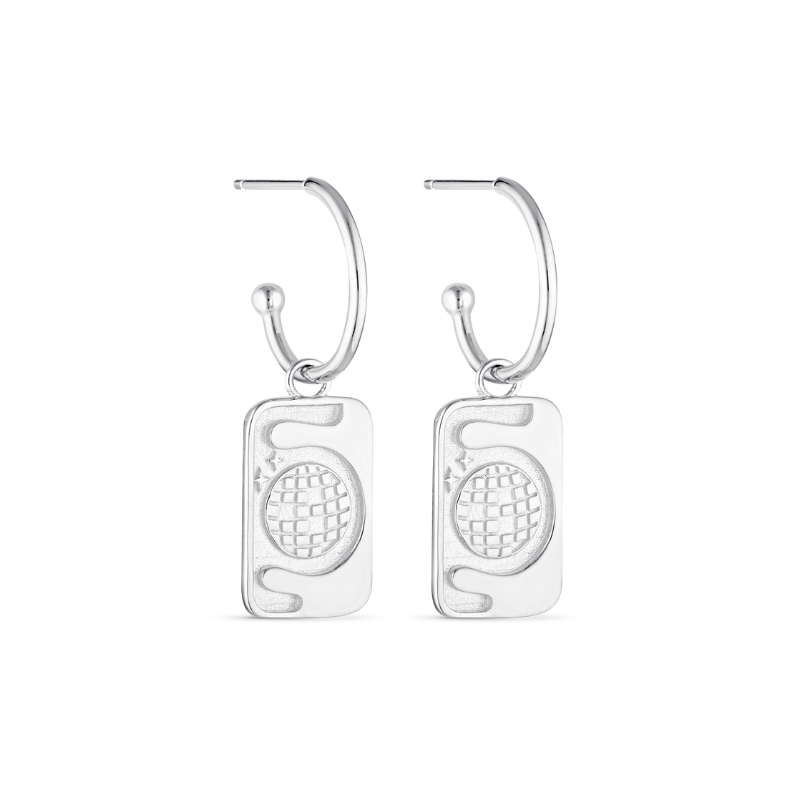 Mirrorball Earrings in Silver