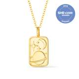 Moon & Saturn Necklace in Gold PRE-ORDER