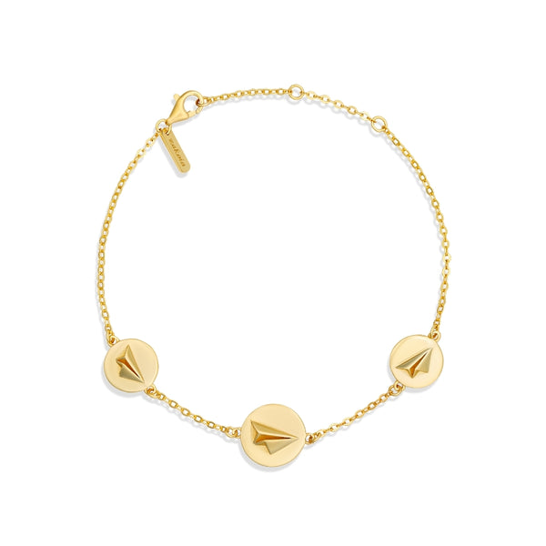 Paper Airplane Bracelet in Gold