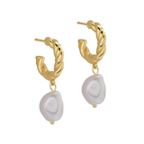High Tide Pearl Earrings in Gold