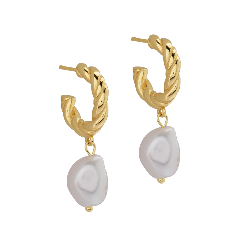 High Tide Pearl Earrings in Gold